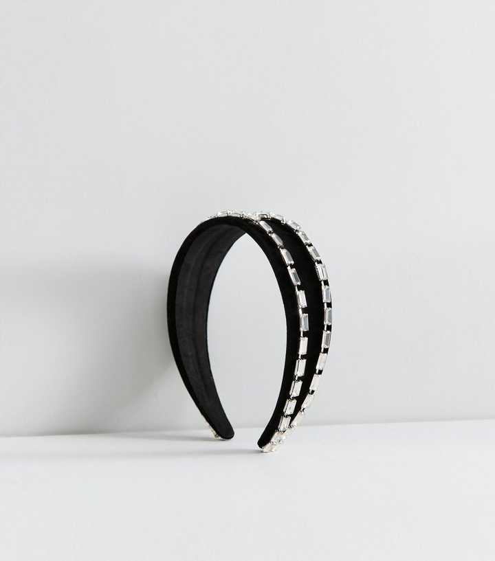 Black Velvet Gem Embellished Headband