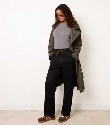 Blue Vanilla Dark Blue Contrast Stitch Drawstring Waist Trousers