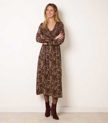 Blue Vanilla Multicolour Leopard Print Midi Dress