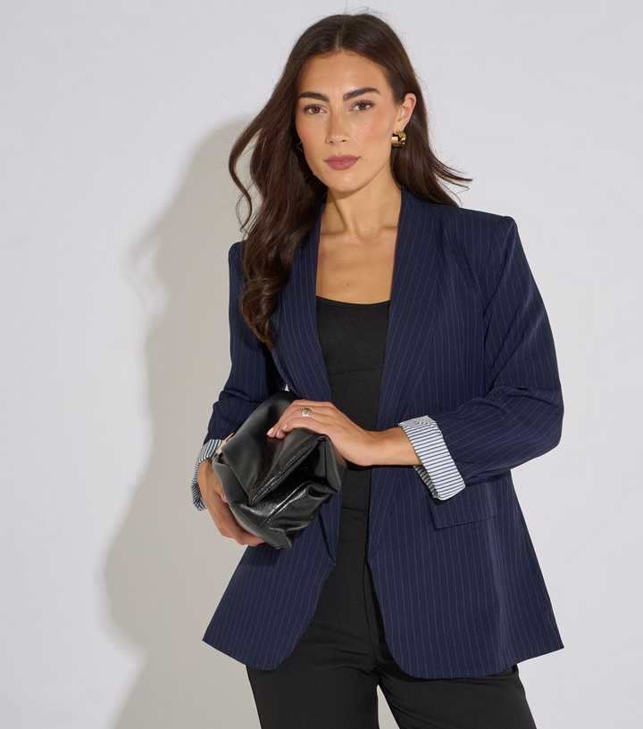 Gini London Navy Pinstripe Blazer