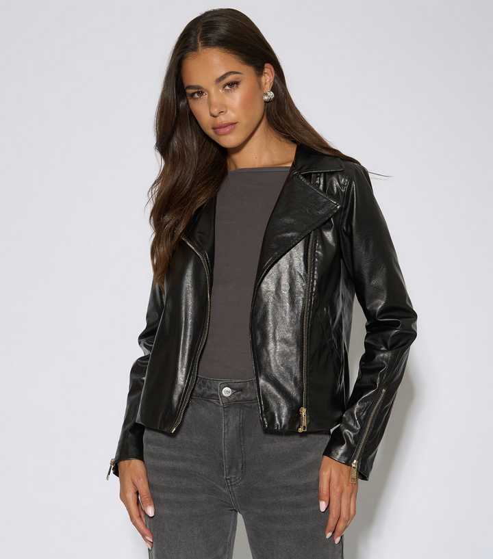 Gini London Black Faux Leather Jacket