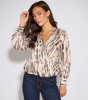 Gini London Off White Metallic Animal Print Blouse