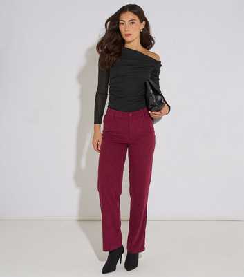 Gini London Dark Red Straight Leg Trousers