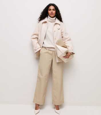 Stone Woven Wide Leg Trousers