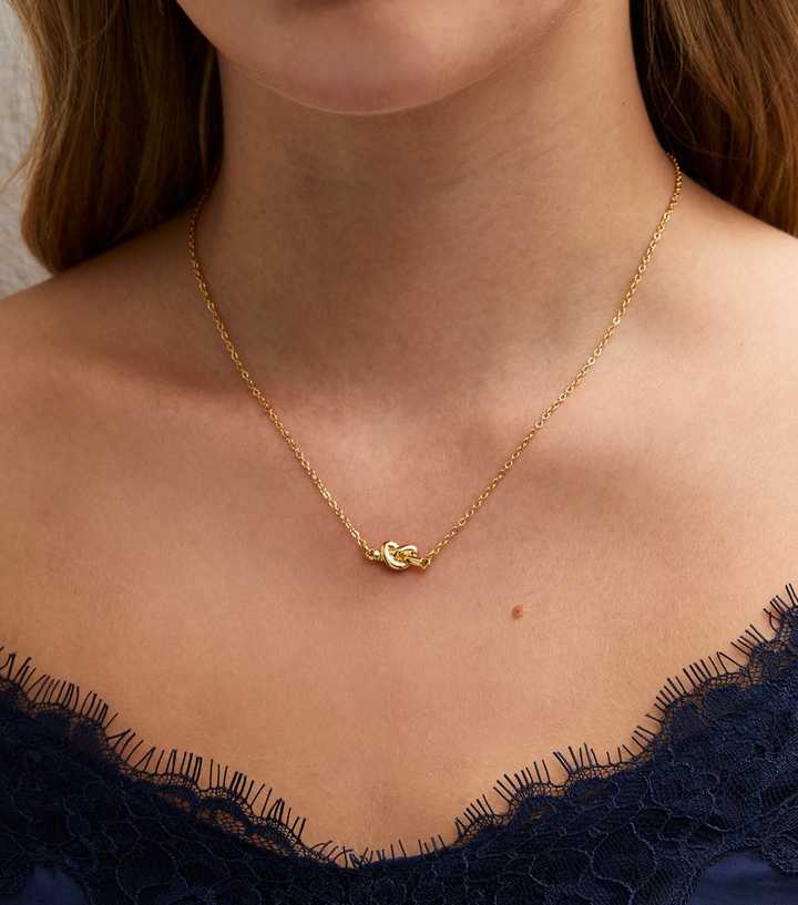 18ct Gold Plated Twist Knot Necklace