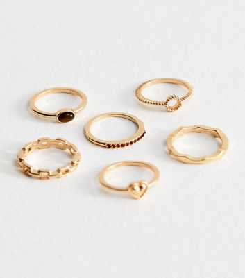 Pack of 6 Gold-Tone Rings