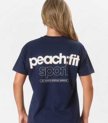 Peach:Fit Sport Navy Short Sleeve T-Shirt
