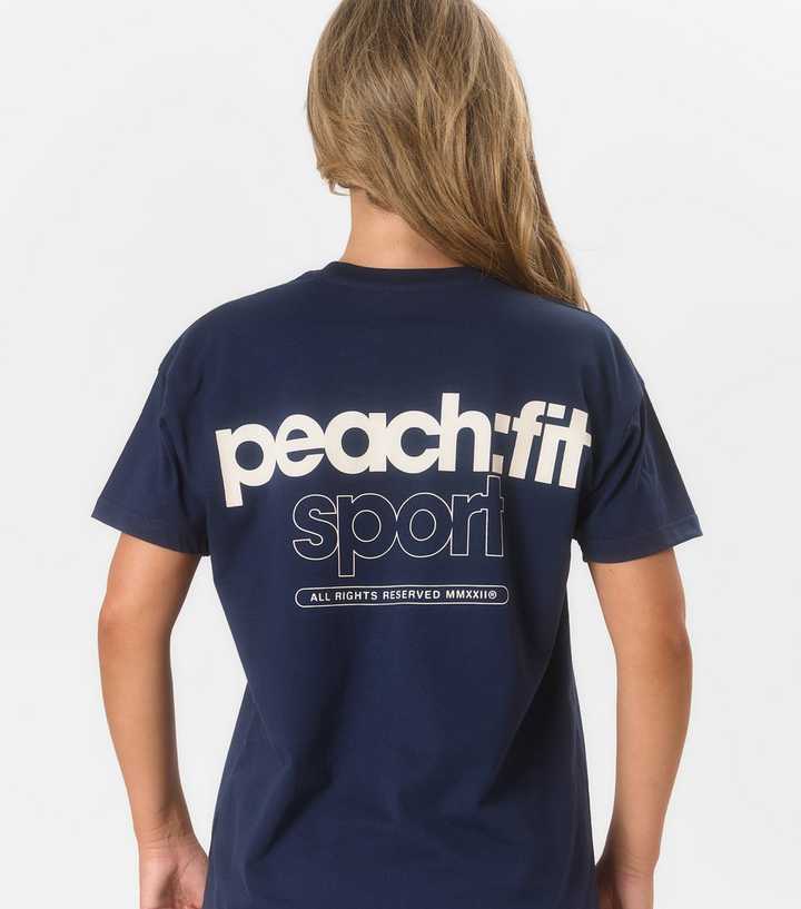Peach:Fit Sport Navy Short Sleeve T-Shirt