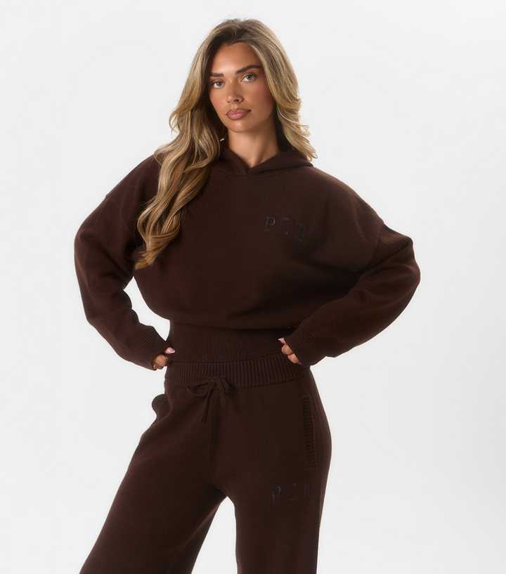 Peach:Fit Dark Brown Sophie Knitted Hoodie
