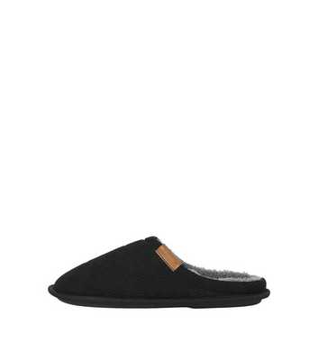 Jack & Jones Black Cord Mule Slippers
