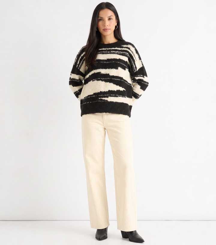 Gini London Black Abstract Knit Jumper
