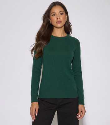 Gini London Dark Green Crew Neck Jumper