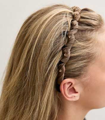Gold Twist Satin Diamante Toothcomb Headband