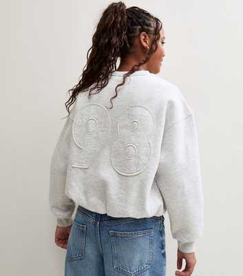 Girls Light Grey Applique 98 Logo Bubble Sweatshirt