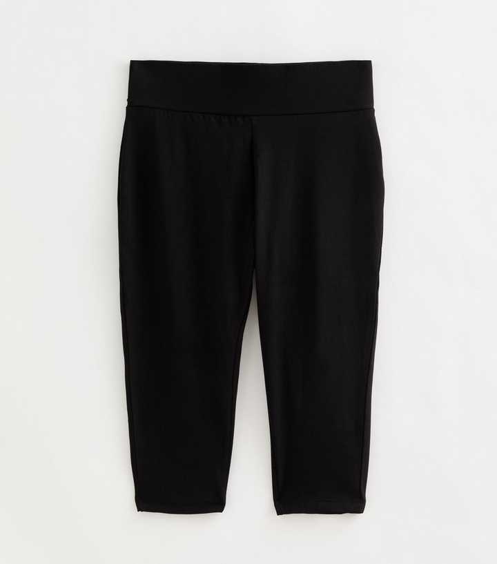 Petite Black Cotton Rich High Waist Capri Leggings