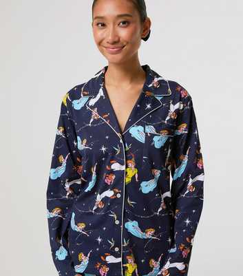 Skinnydip Navy Peter Pan Print Pyjama Set with Scrunchie