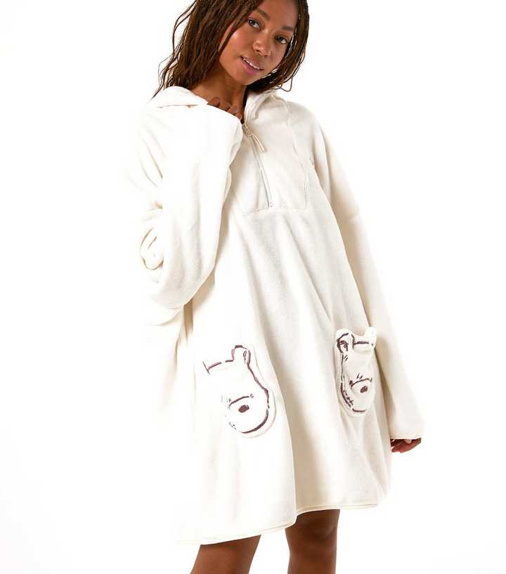 Skinnydip White Fleece Winnie The Pooh Front Pocket Blanket Hoodie