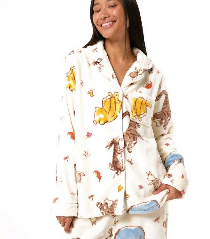 Skinnydip White Winne The Pooh Print Shirt and Trousers Pyjama Set