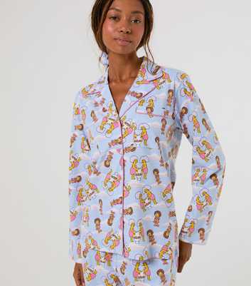 Skinnydip Light Blue Cotton Simpsons Long Sleeve Pyjama and Scrunchie Set