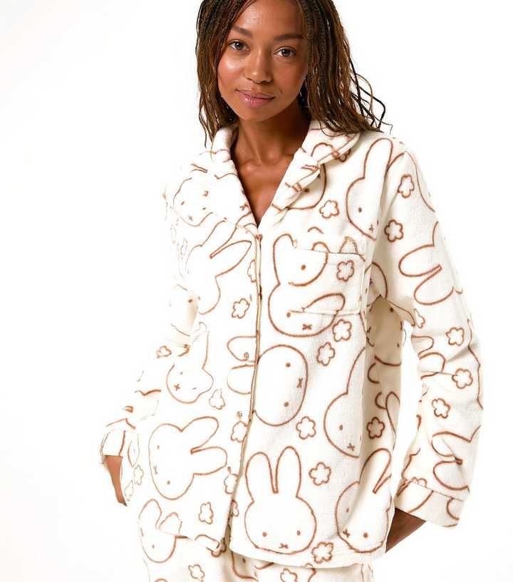 Skinnydip White Miffy Floral Print Shirt and Trousers Pyjama Set