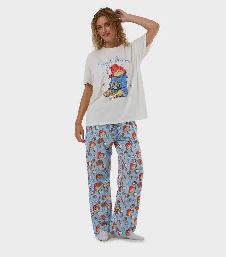 Skinnydip Blue Cotton Paddington Bear Print T-Shirt and Trousers Pyjama Set With Eye Mask