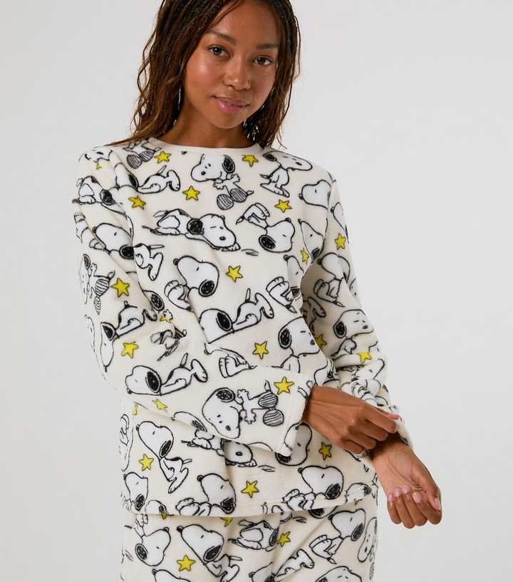 Skinnydip White Snoopy Star Fleece Twosie Set