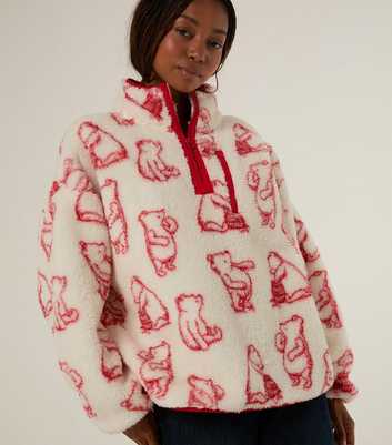 Skinnydip White Winnie the Pooh Outline Fleece Jacket