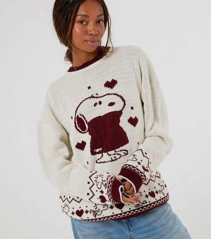 Skinnydip White Peanuts Snoopy Knit Jumper