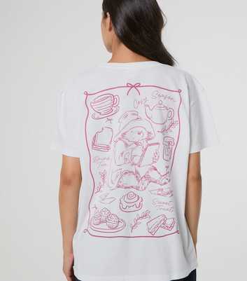 Skinnydip White Cotton Paddington Bear Print Oversized T-Shirt