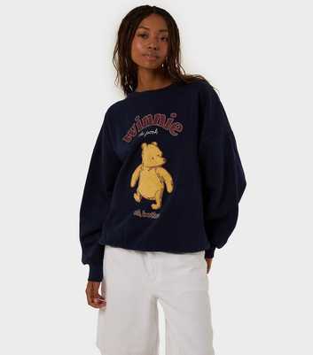 Skinnydip Navy Cotton Rich Winnie Pooh Knit Oversized Jumper