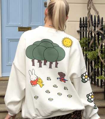 Skinnydip White Miffy Woodland Print Sweatshirt