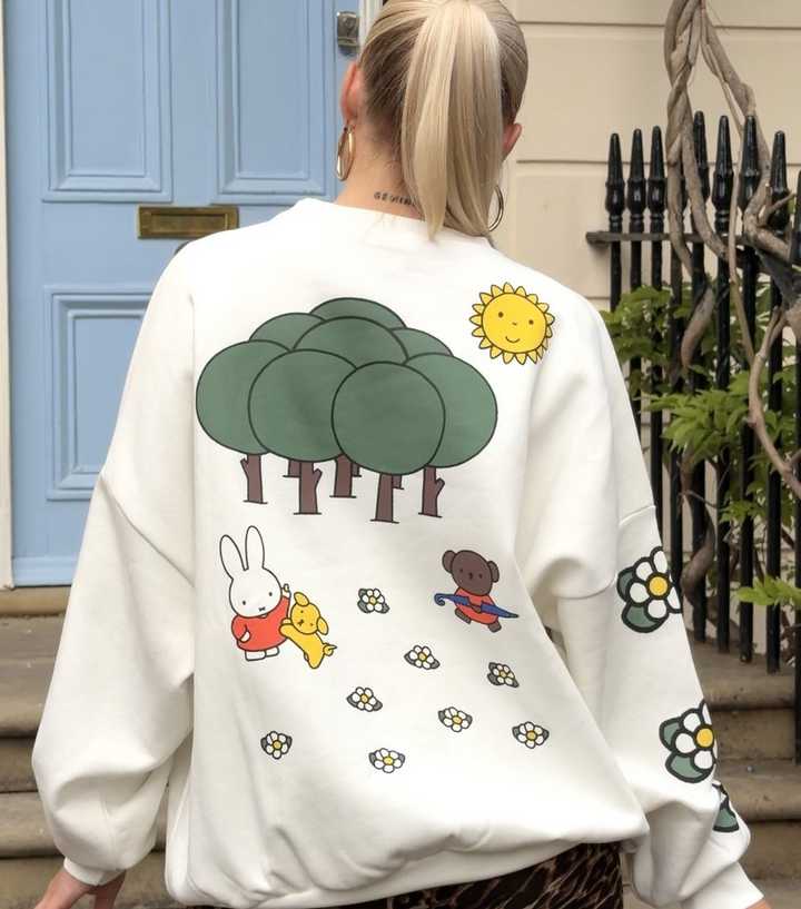 Skinnydip White Miffy Woodland Print Sweatshirt