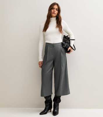 Dark Grey Tailored Wide Leg Front Pleat Jorts