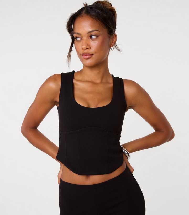 Pink Vanilla Black Corset Detail Top