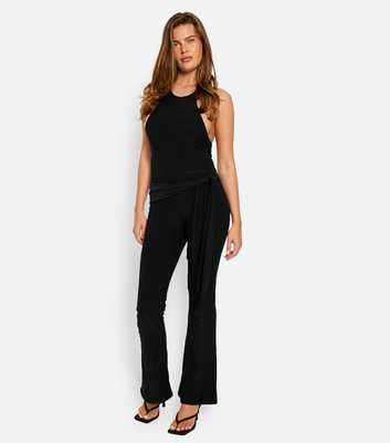Public Desire Black Jersey Tie Back Jumpsuit