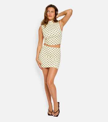 Public Desire Light Yellow Polka Dot Mini Skirt