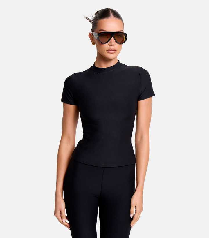 Public Desire Black Short Sleeve Fitted T-Shirt