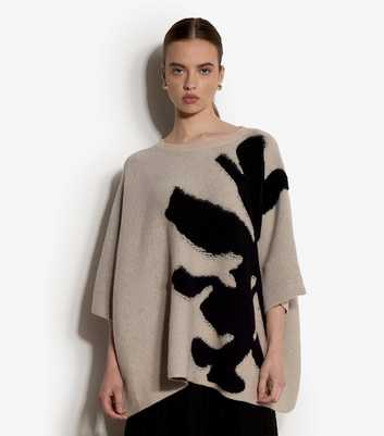 Apricot Flower Cropped Sleeve Jumper