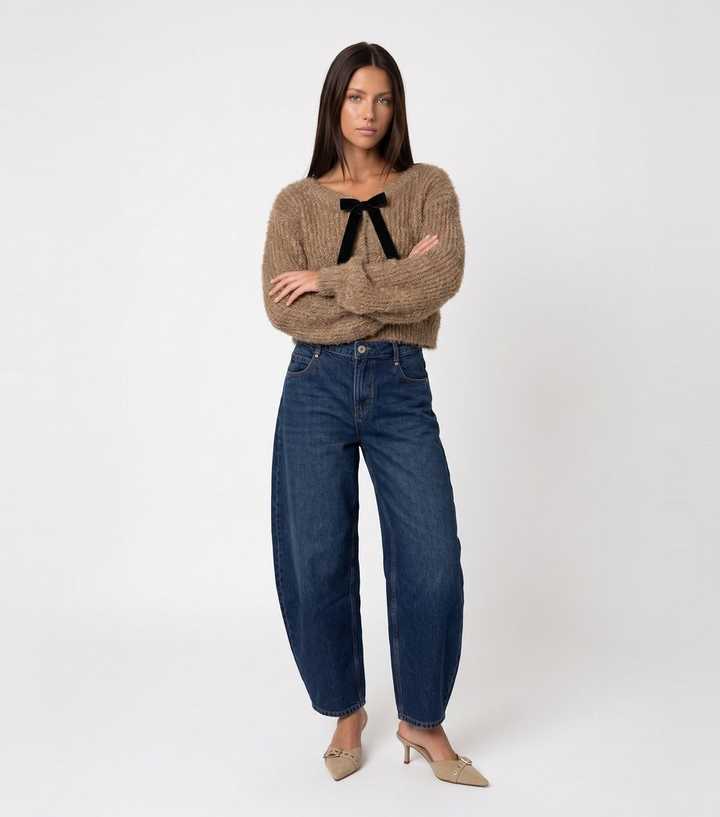 Urban Bliss Gold Tinsel Knit Bow Cardigan