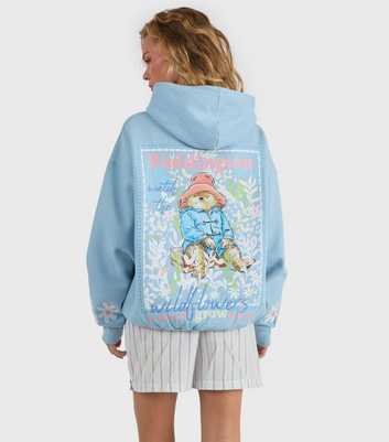 Skinnydip Blue Cotton Rich Paddington Flowers Long Sleeve Hoodie
