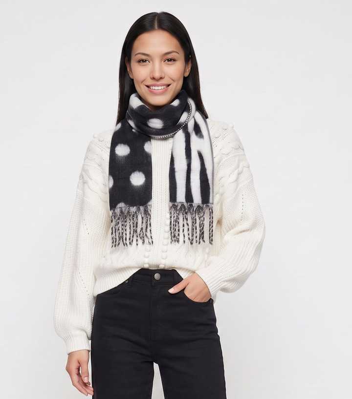 Gini London Multicolour Super Fluffy Scarf