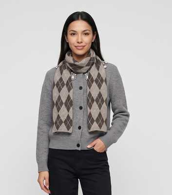 Gini London Multicolour Argyle Print Scarf