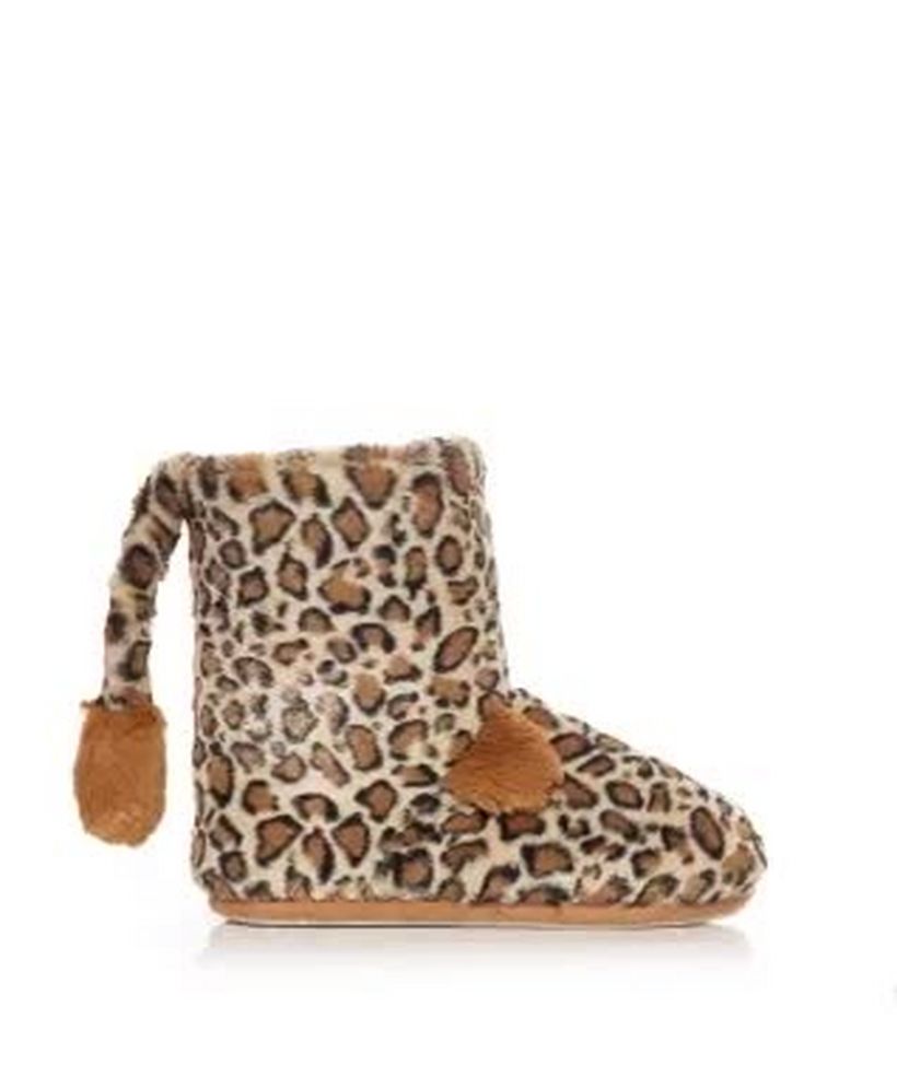 Leopard hotsell slipper boots