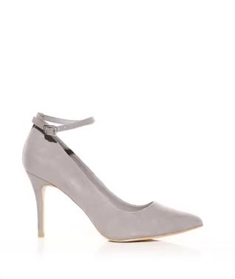 Grey pumps with ankle sales strap