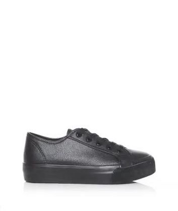 new look black platform trainers