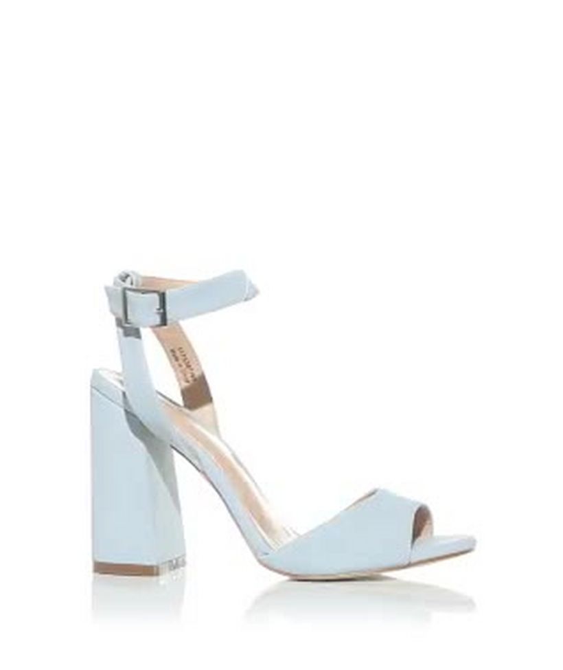 Light blue block online heel shoes