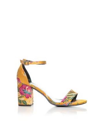 yellow floral heels